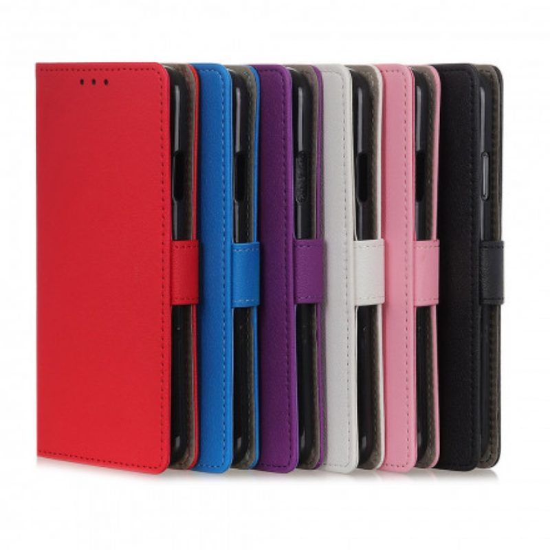 Custodia in pelle Oppo A54 5G / A74 5G Semplice Effetto Pelle Lucida