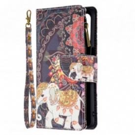 Custodia in pelle Oppo A54 5G / A74 5G Tasca Con Zip A Forma Di Elefante