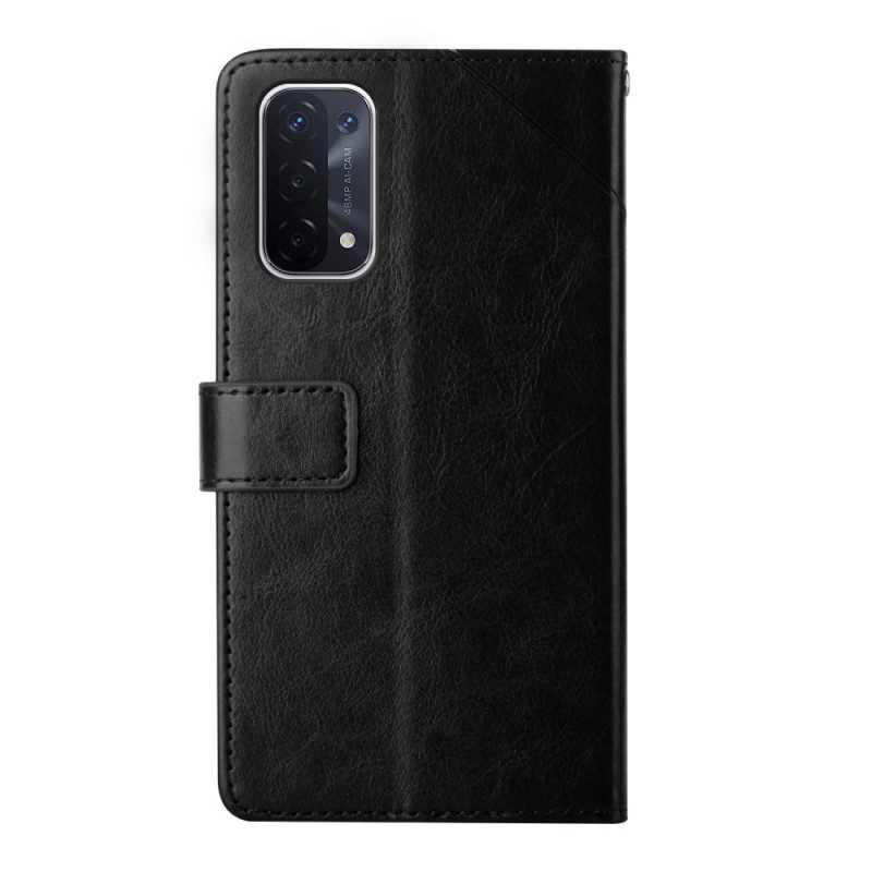 Custodia in pelle Oppo A54 5G / A74 5G Y Strappy Design
