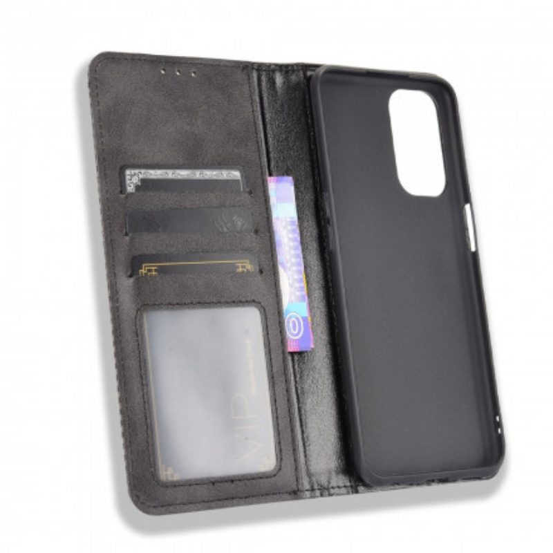 Folio Cover Oppo A54 5G / A74 5G Custodia in pelle Effetto Pelle Vintage Stilizzato