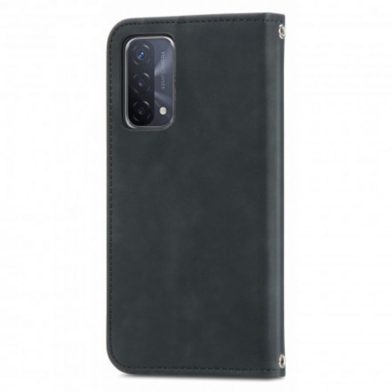 Folio Cover Oppo A54 5G / A74 5G Custodia in pelle Tocco Di Pelle