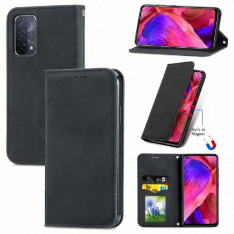 Folio Cover Oppo A54 5G / A74 5G Custodia in pelle Tocco Di Pelle
