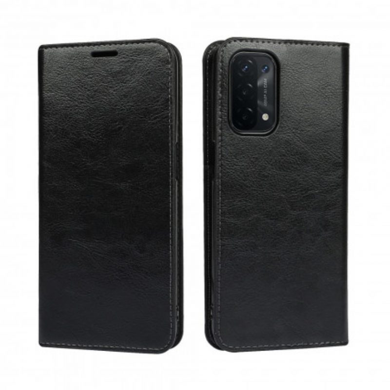 Folio Cover Oppo A54 5G / A74 5G Custodia in pelle Pelle Vera