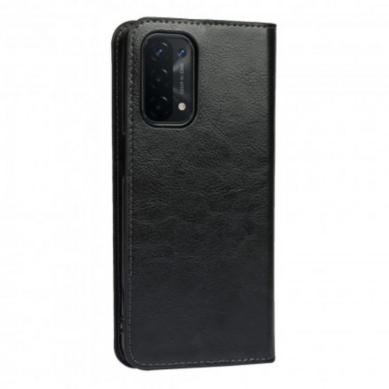 Folio Cover Oppo A54 5G / A74 5G Custodia in pelle Pelle Vera