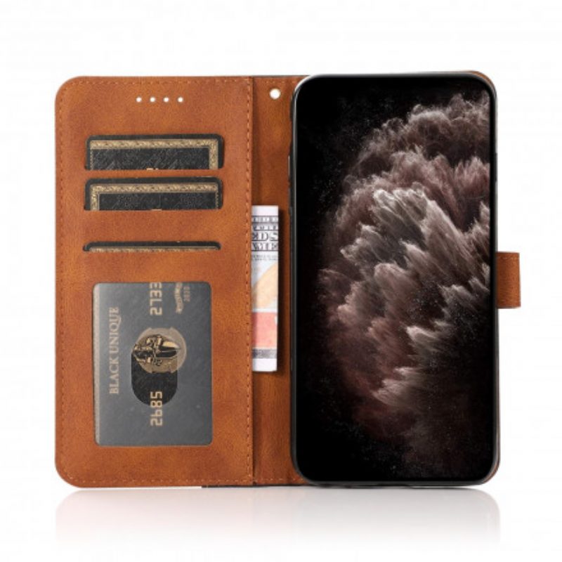 Folio Cover Oppo A54 5G / A74 5G Ecopelle Triangolare Bicolore