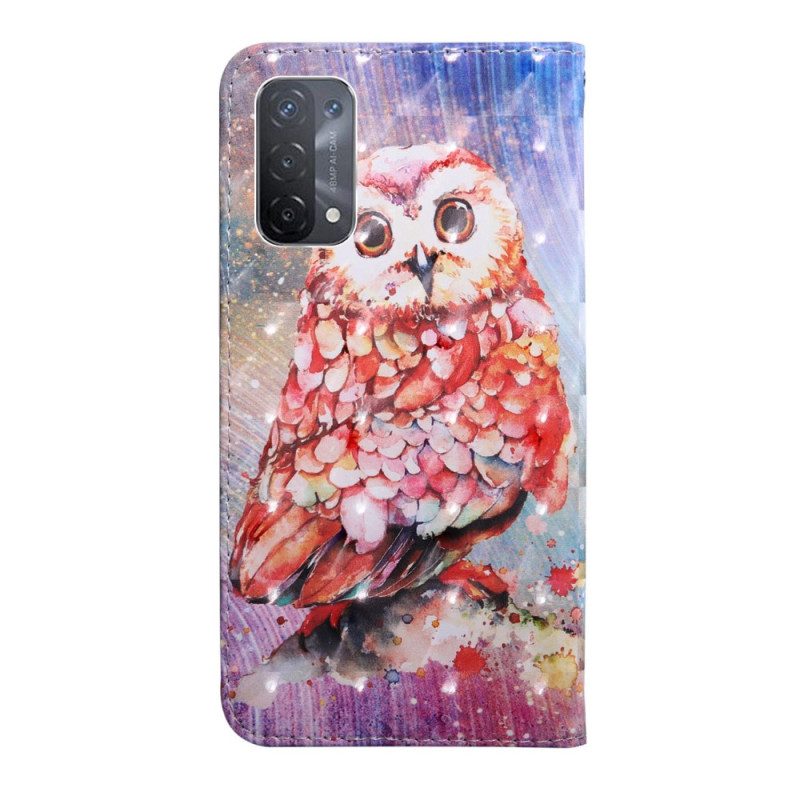 Folio Cover Oppo A54 5G / A74 5G Gufo Con Cordino