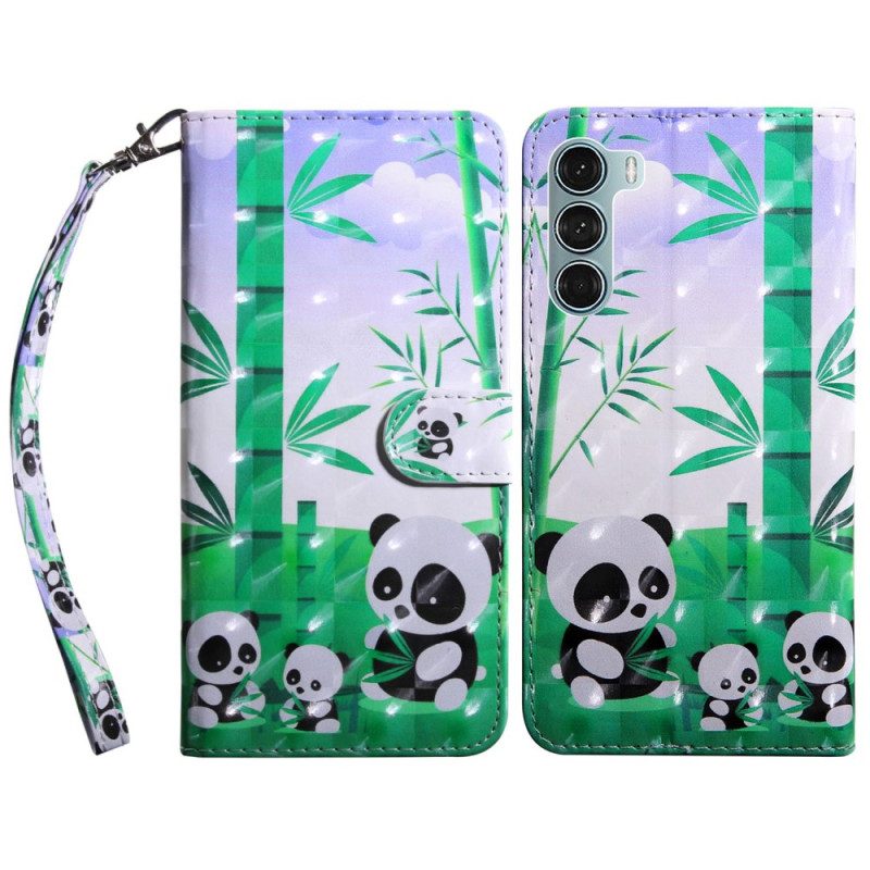 Folio Cover Oppo A54 5G / A74 5G Panda Con Cordino