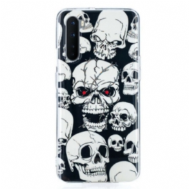 Cover OnePlus Nord Attenzione Teschi Fluorescenti