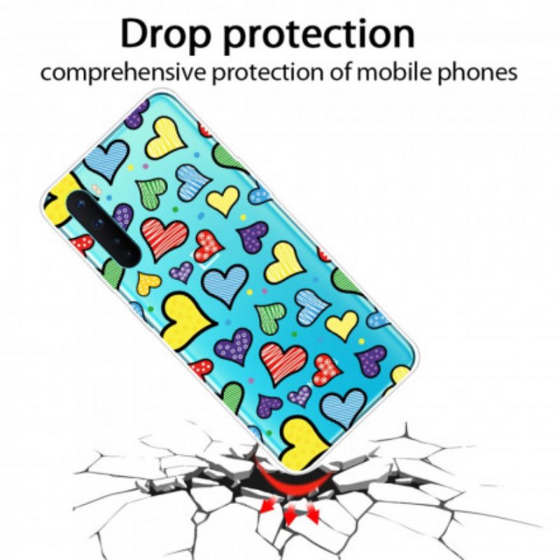 Cover OnePlus Nord Cuori Multicolori