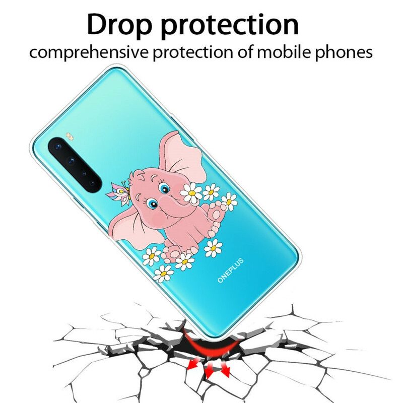 Cover OnePlus Nord Elefante Rosa Senza Cuciture