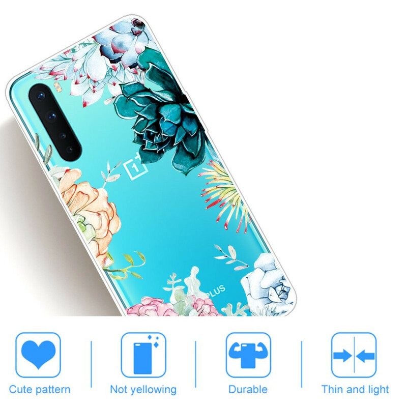 Cover OnePlus Nord Fiori Dell'acquerello Senza Soluzione Di Continuità
