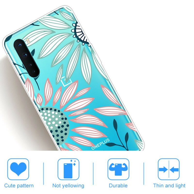 Cover OnePlus Nord Un Fiore Trasparente
