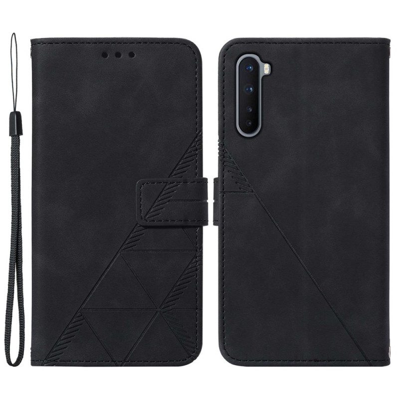Custodia A Portafoglio OnePlus Nord Effetto Pelle Piramidale