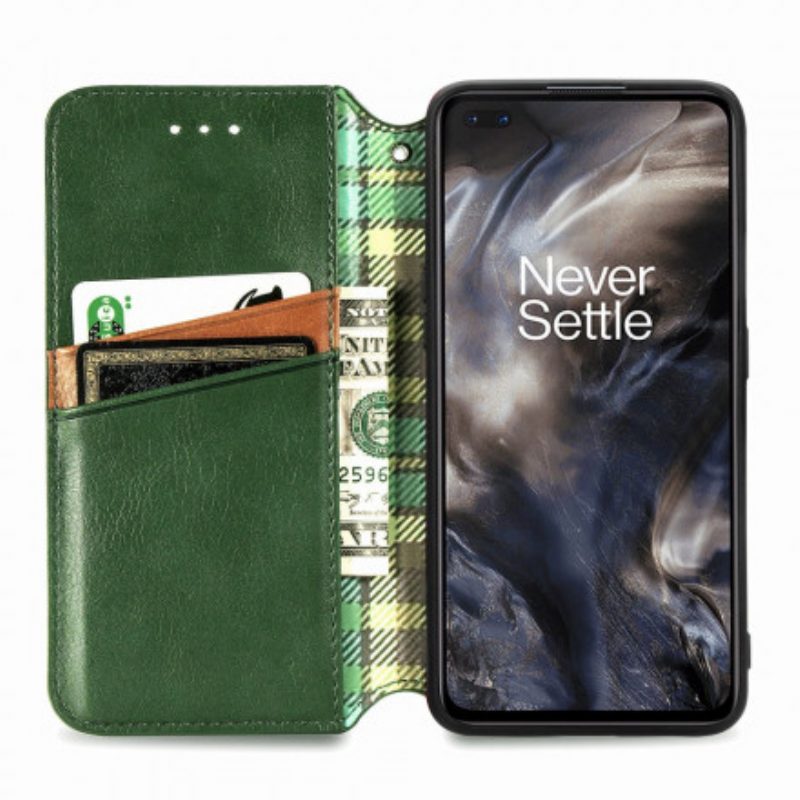 Folio Cover OnePlus Nord Custodia in pelle Texture Diamante Effetto Pelle