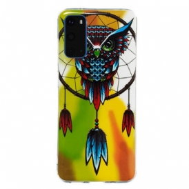 Cover Samsung Galaxy S20 Acchiappasogni Gufo Fluorescente
