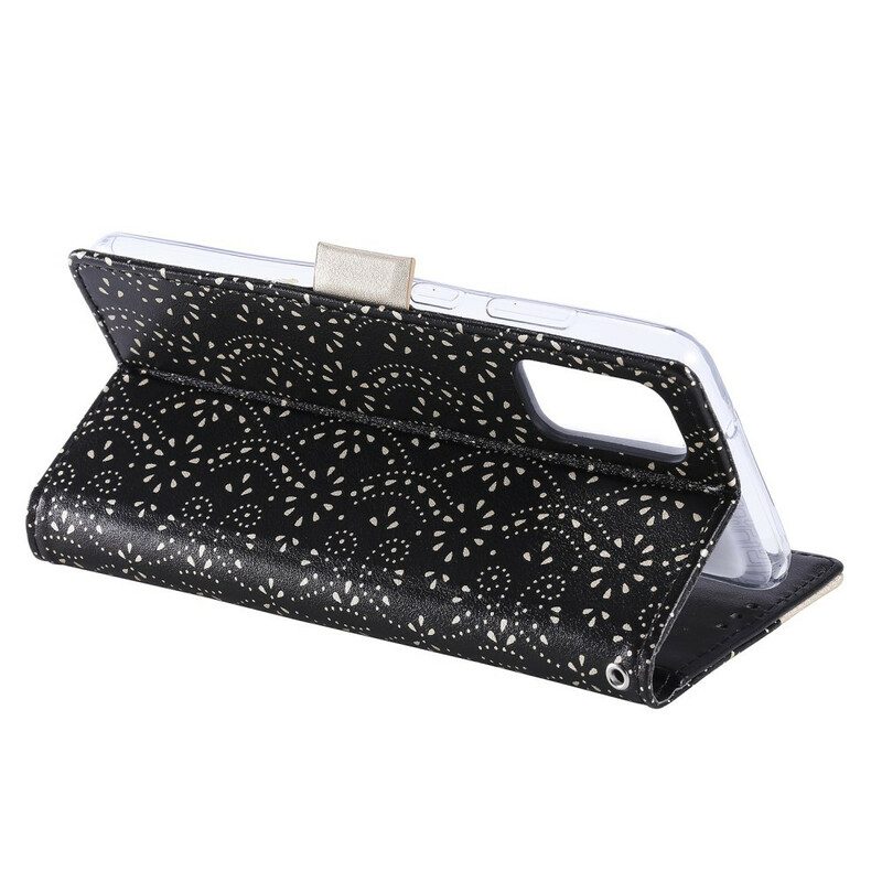 Custodia in pelle Samsung Galaxy S20 Portamonete Con Cinturino In Pizzo
