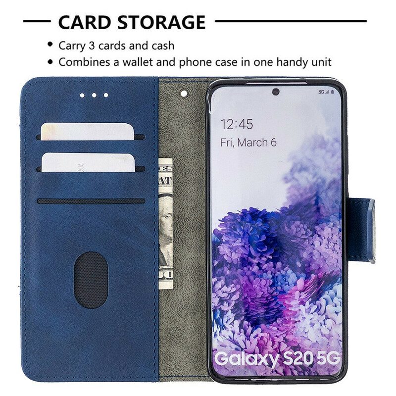 Folio Cover Samsung Galaxy S20 Classico Effetto Pelle Di Coccodrillo
