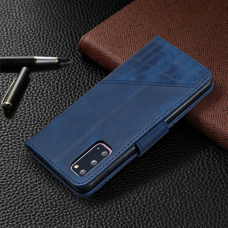 Folio Cover Samsung Galaxy S20 Classico Effetto Pelle Di Coccodrillo