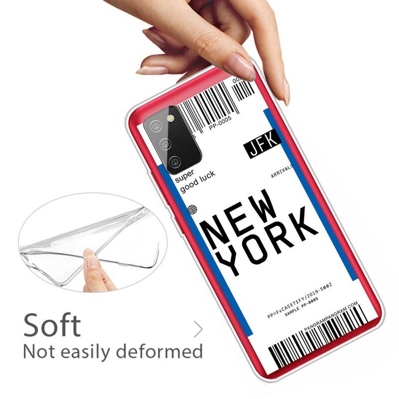 Cover Samsung Galaxy A02s Carta D'imbarco Per New York