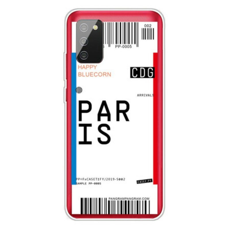 Cover Samsung Galaxy A02s Carta D'imbarco Per Parigi