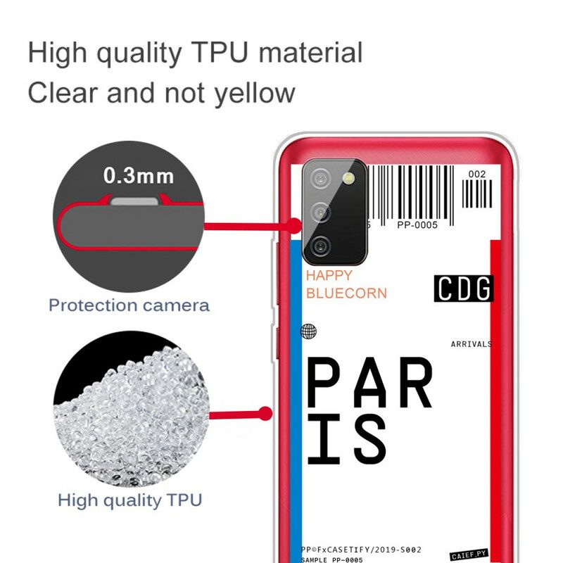 Cover Samsung Galaxy A02s Carta D'imbarco Per Parigi