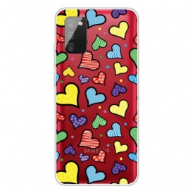 Cover Samsung Galaxy A02s Cuori Multicolori