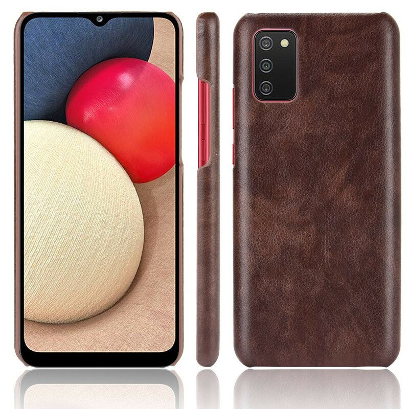 Cover Samsung Galaxy A02s Effetto Pelle Litchi