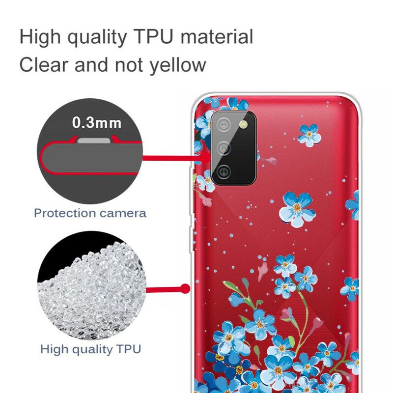 Cover Samsung Galaxy A02s Fiori Blu