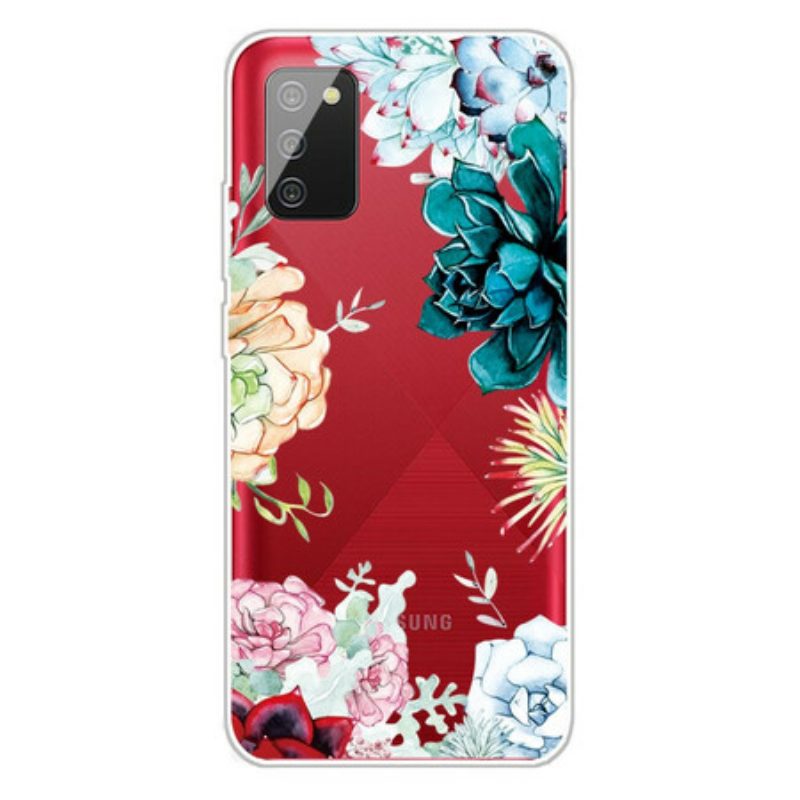 Cover Samsung Galaxy A02s Fiori Dell'acquerello Senza Soluzione Di Continuità