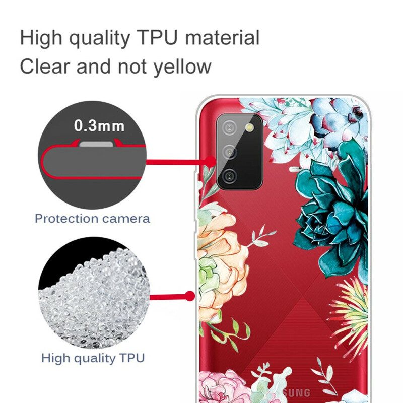 Cover Samsung Galaxy A02s Fiori Dell'acquerello Senza Soluzione Di Continuità
