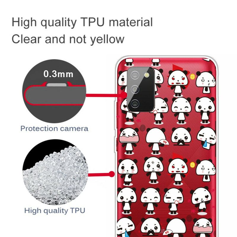 Cover Samsung Galaxy A02s Panda Divertenti Senza Soluzione Di Continuità