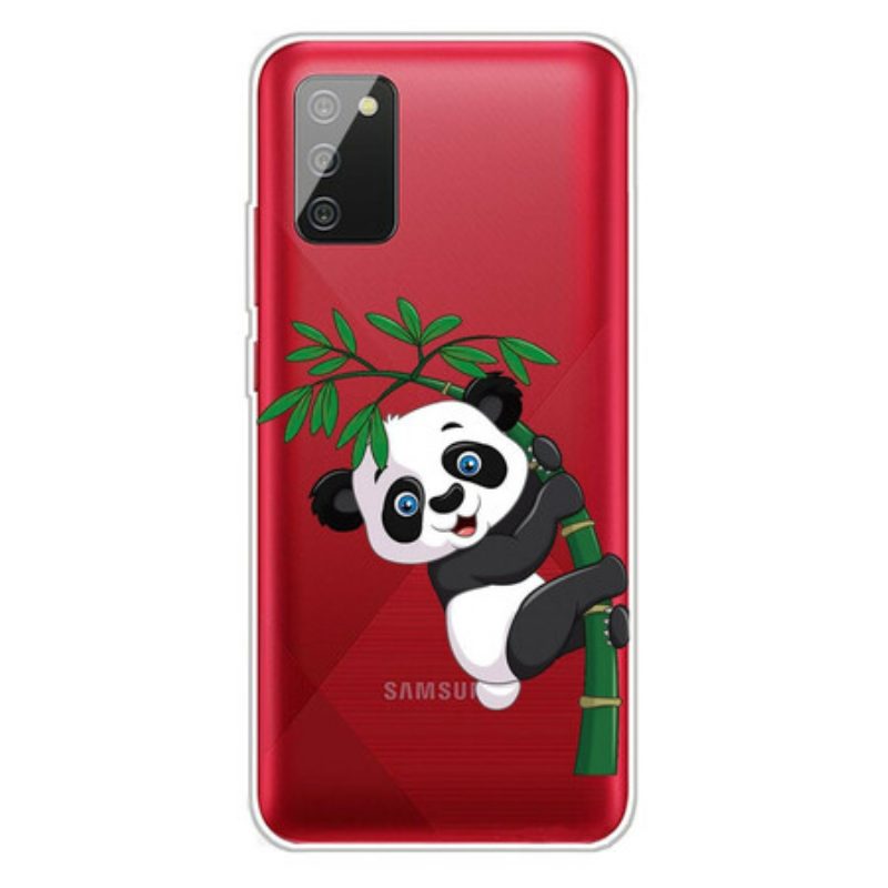 Cover Samsung Galaxy A02s Panda Senza Soluzione Di Continuità Su Bambù