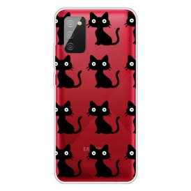 Cover Samsung Galaxy A02s Più Gatti Neri
