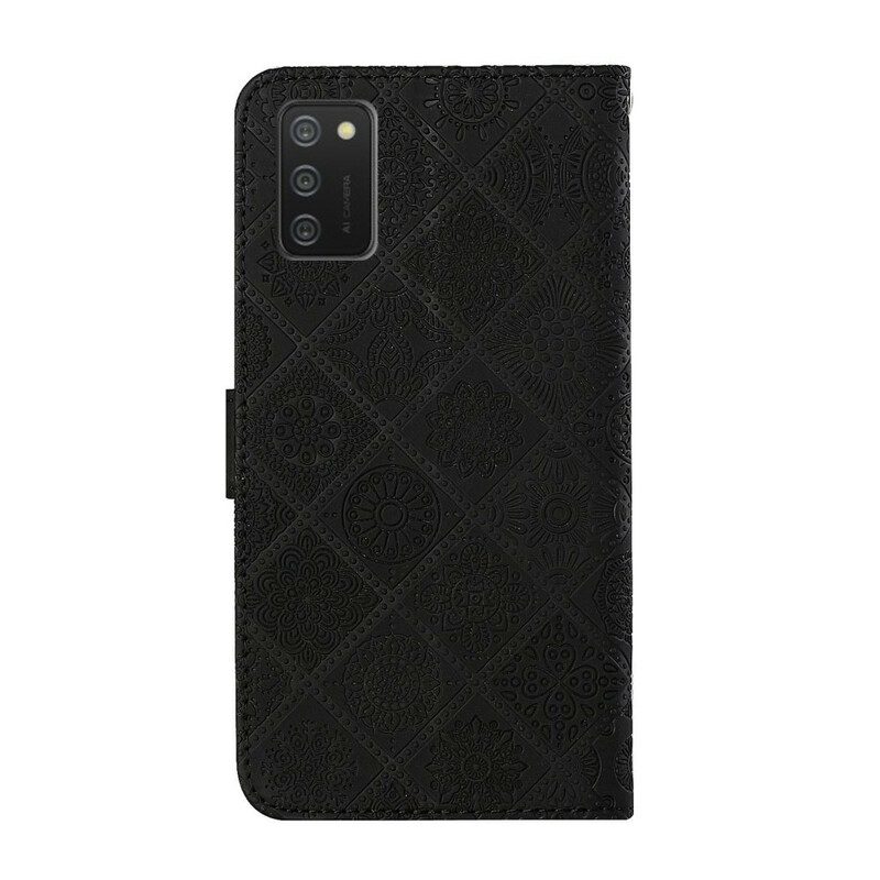 Custodia in pelle Samsung Galaxy A02s Modello Di Arazzo
