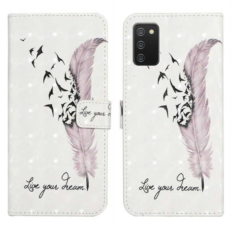 Custodia in pelle Samsung Galaxy A02s Vivi Il Tuo Sogno