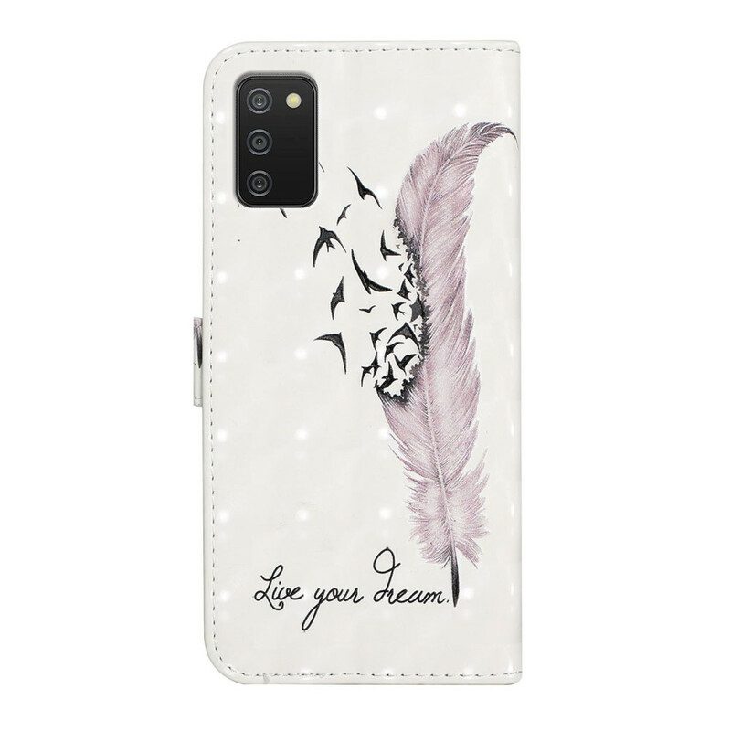 Custodia in pelle Samsung Galaxy A02s Vivi Il Tuo Sogno
