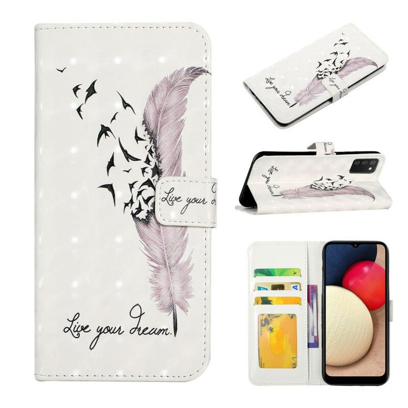 Custodia in pelle Samsung Galaxy A02s Vivi Il Tuo Sogno