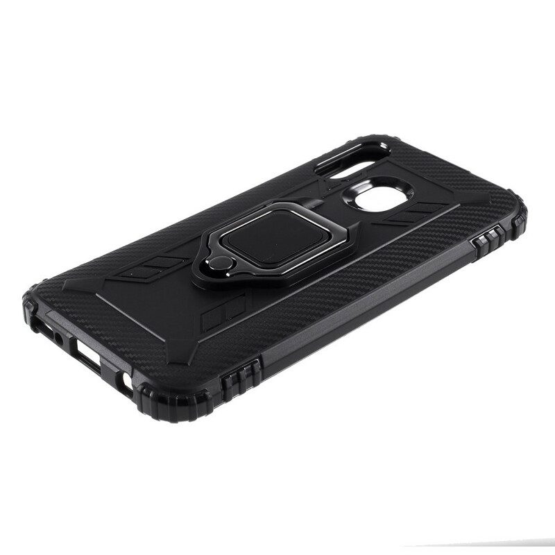 Cover Samsung Galaxy A40 Anello E Fibra Di Carbonio