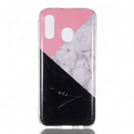Cover Samsung Galaxy A40 Effetto Marmo Geometrico