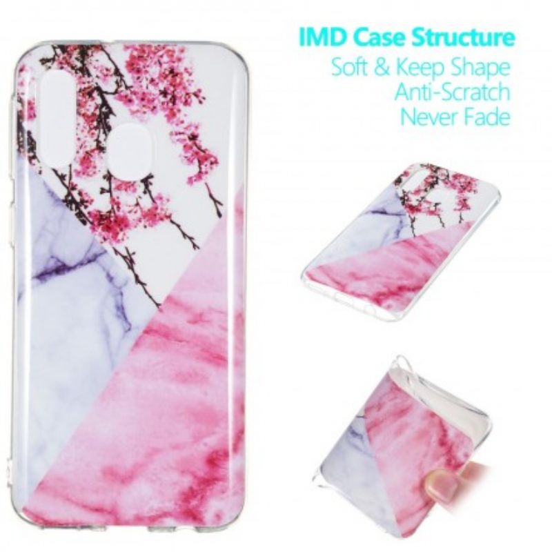 Cover Samsung Galaxy A40 Fiore Di Susino Marmorizzato