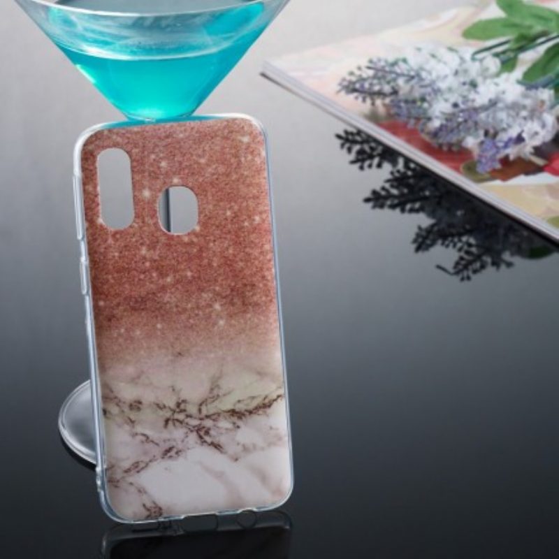 Cover Samsung Galaxy A40 Marmo Glitterato