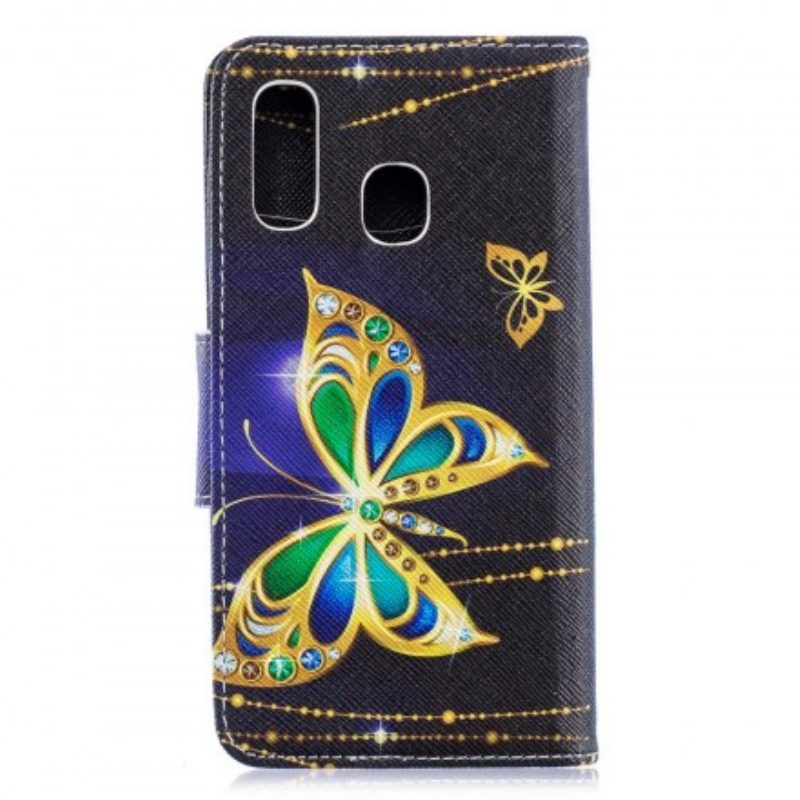 Custodia A Portafoglio Samsung Galaxy A40 Farfalla Magica