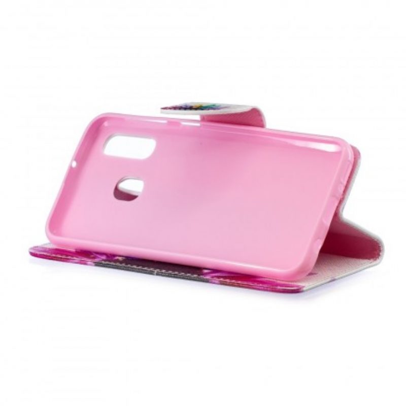 Custodia A Portafoglio Samsung Galaxy A40 Fiore Dell'acquerello