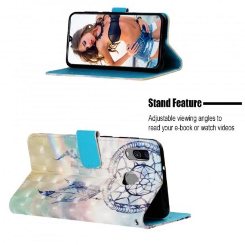 Custodia in pelle Samsung Galaxy A40 Acchiappasogni Pastello
