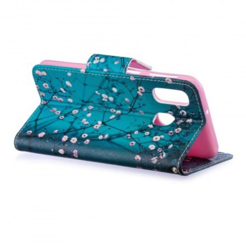 Custodia in pelle Samsung Galaxy A40 Albero In Fiore