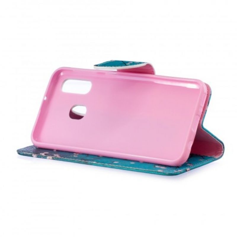 Custodia in pelle Samsung Galaxy A40 Albero In Fiore