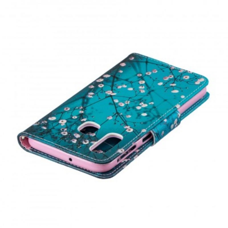 Custodia in pelle Samsung Galaxy A40 Albero In Fiore