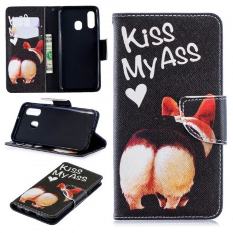 Custodia in pelle Samsung Galaxy A40 Baciami Il Culo