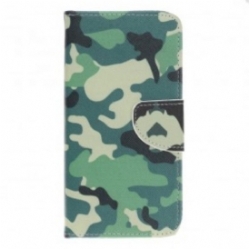 Custodia in pelle Samsung Galaxy A40 Camuffamento Militare