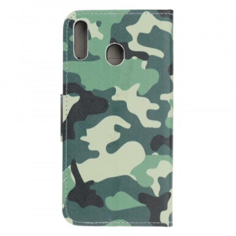 Custodia in pelle Samsung Galaxy A40 Camuffamento Militare
